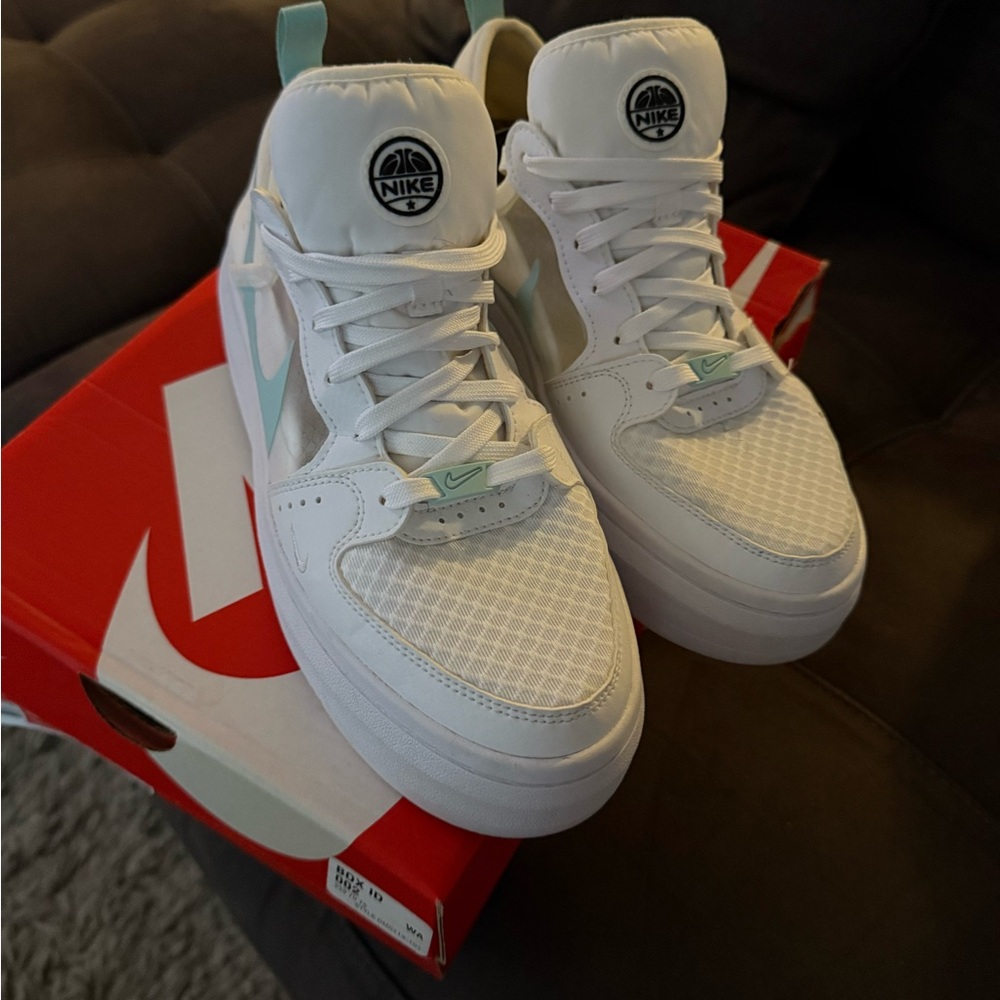 Nike Court Vision Alta LTR White and Mint Sneakers
